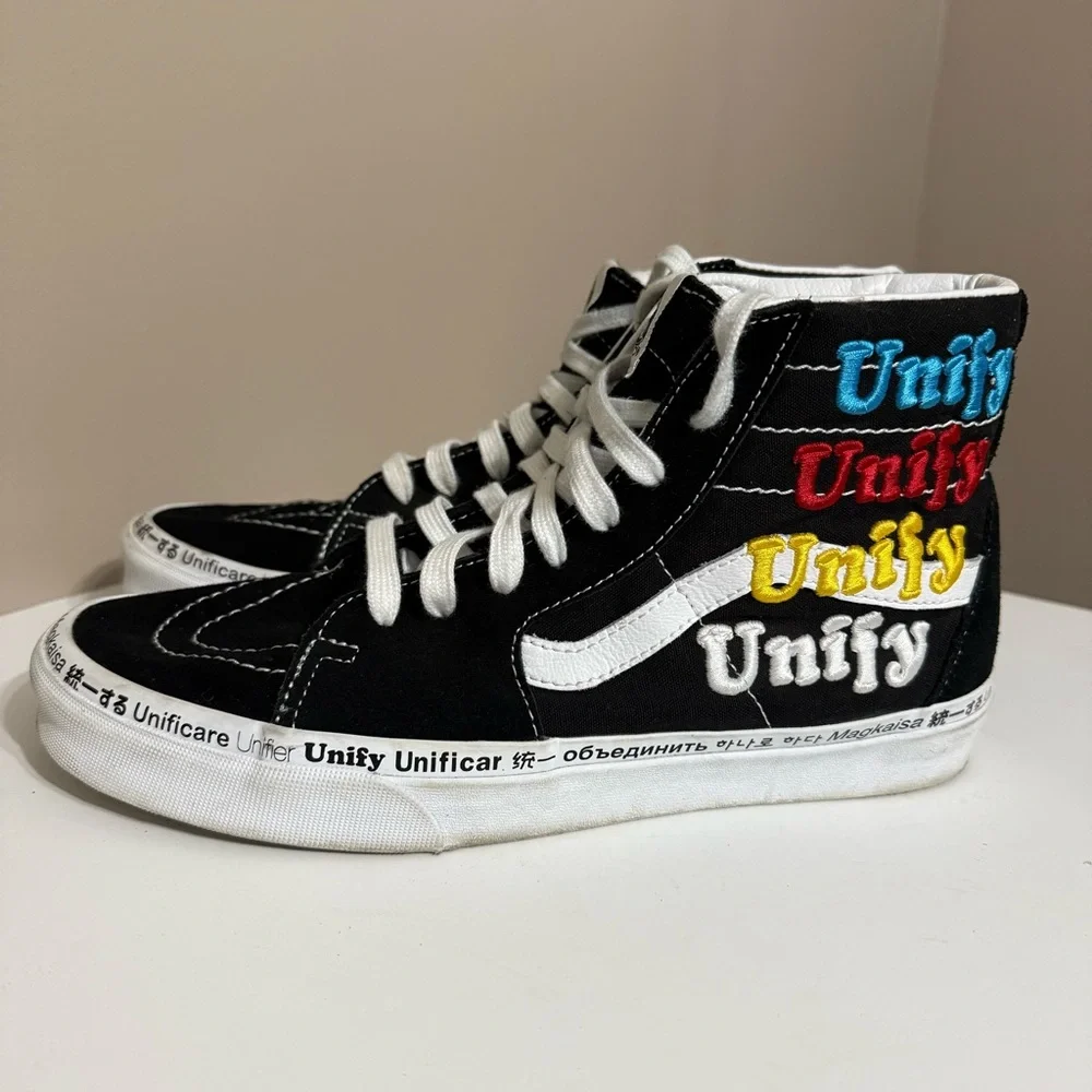 Vans SK8 Hi, Radical Positivity Unify Black Rainbow‎ LGBTQ Men’s 8.5/Women’s 10